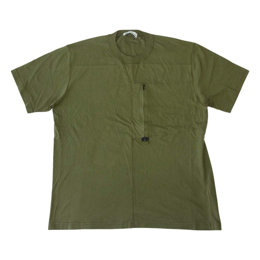 STONE ISLAND ストーンアイランド 21SS 741520158 国内正規品 ロゴ刺? ジップ ポケット 半袖 Tシャツ カーキ カーキ系 XL【中古】