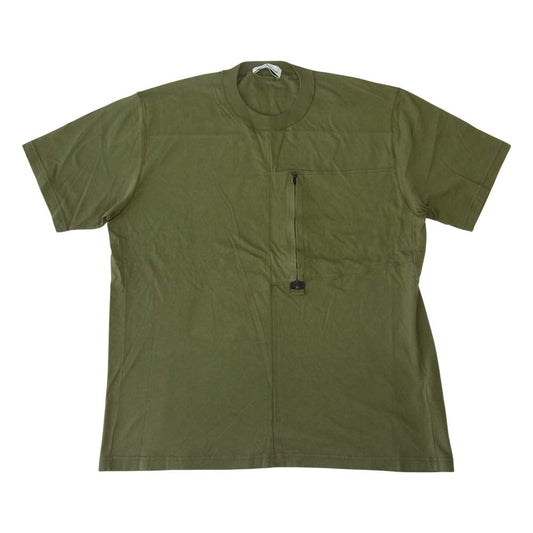 STONE ISLAND ストーンアイランド 21SS 741520158 国内正規品 ロゴ刺? ジップ ポケット 半袖 Tシャツ カーキ カーキ系 XL【中古】