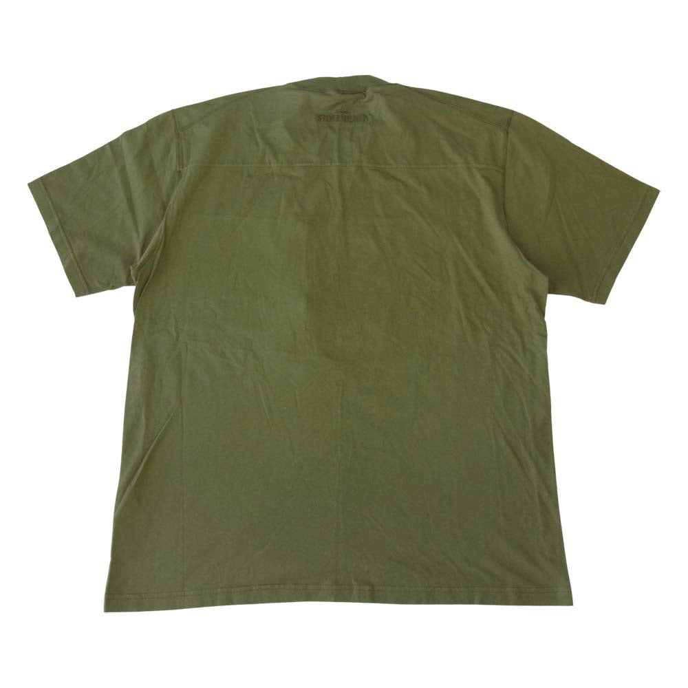 STONE ISLAND ストーンアイランド 21SS 741520158 国内正規品 ロゴ刺? ジップ ポケット 半袖 Tシャツ カーキ カーキ系 XL【中古】