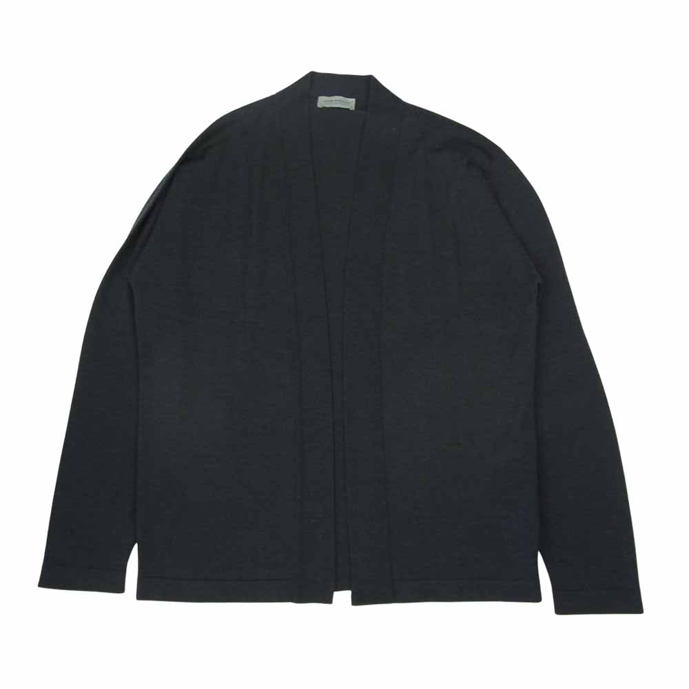 JOHN SMEDLEY ジョンスメドレー 国内正規品 ハイゲージ ウール ニット ボタンレス カーディガン ネイビー系 M【中古】