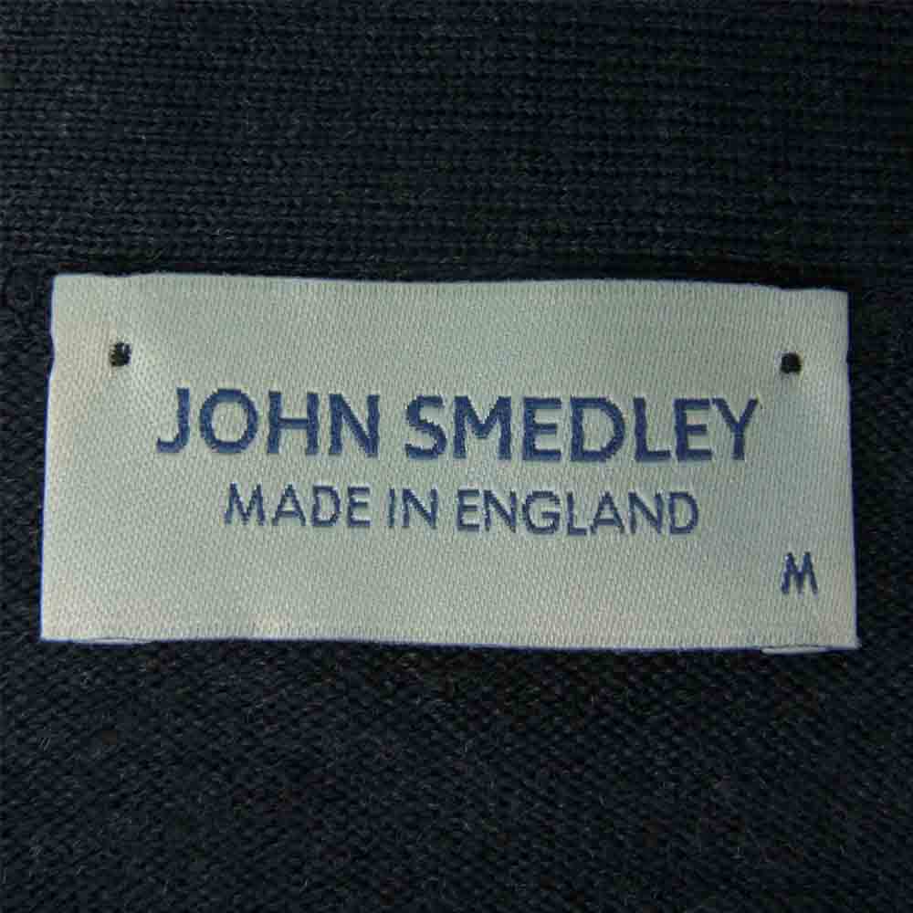 JOHN SMEDLEY ジョンスメドレー 国内正規品 ハイゲージ ウール ニット ボタンレス カーディガン ネイビー系 M【中古】