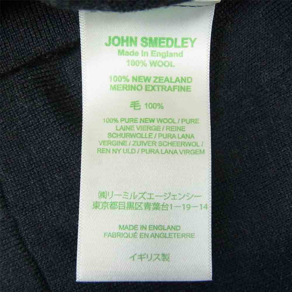 JOHN SMEDLEY ジョンスメドレー 国内正規品 ハイゲージ ウール ニット ボタンレス カーディガン ネイビー系 M【中古】