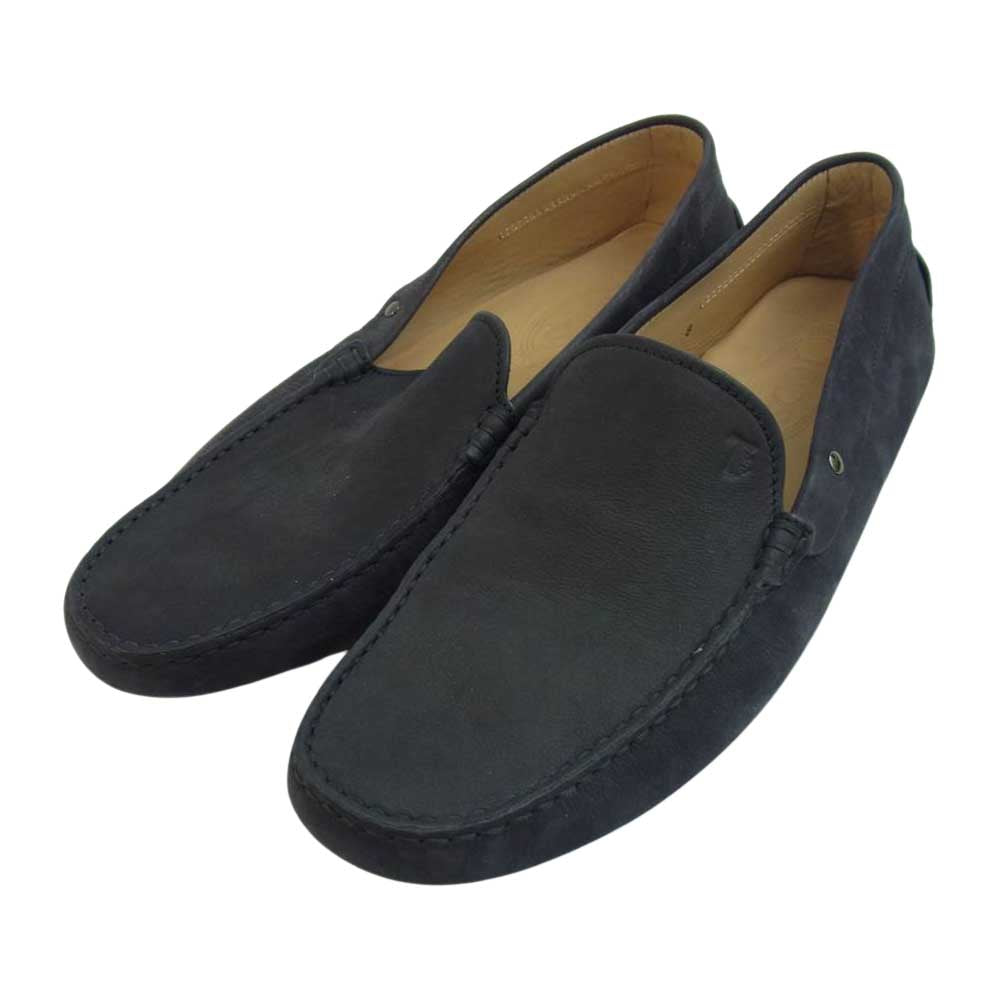 TOD’S トッズ イタリア製 レザー ドライビング シューズ ネイビー系 8【中古】