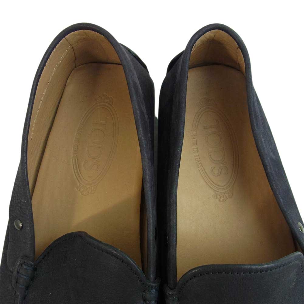 TOD’S トッズ イタリア製 レザー ドライビング シューズ ネイビー系 8【中古】