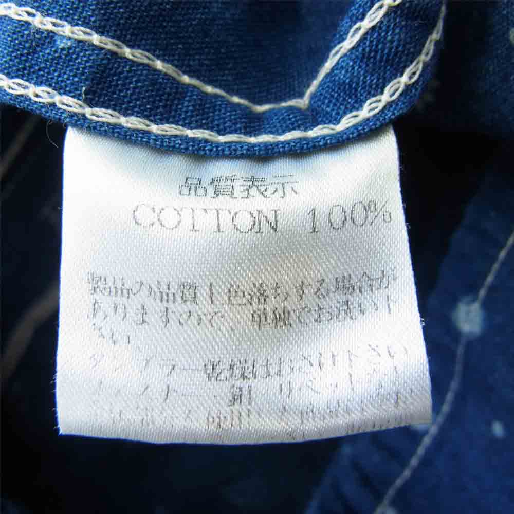 THE FLAT HEAD ザフラットヘッド ペイズリー柄 半袖 ワークシャツ インディゴブルー系 40【中古】