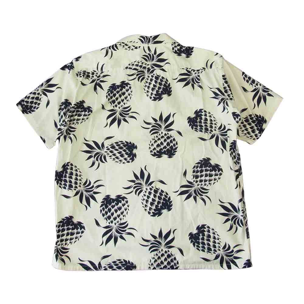 デューク カハナモク パイナップル アロハ シャツ ホワイト系 L【中古】