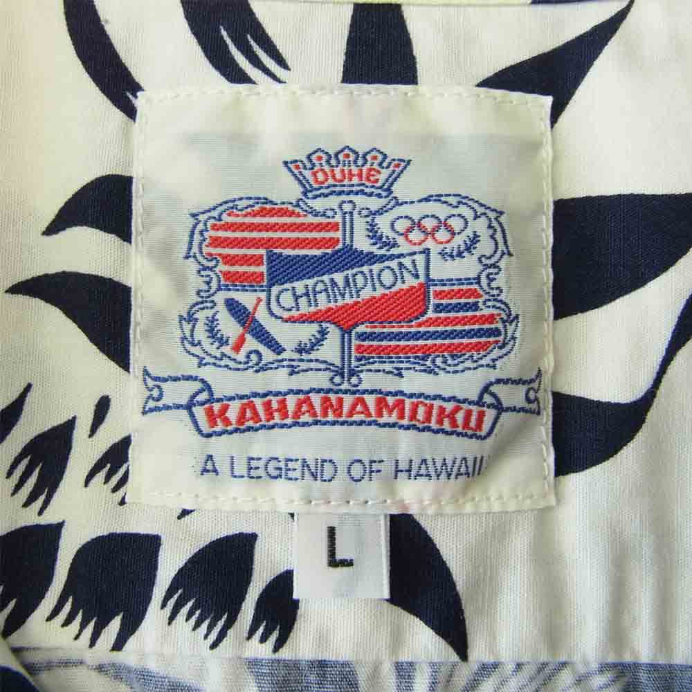 デューク カハナモク パイナップル アロハ シャツ ホワイト系 L【中古】