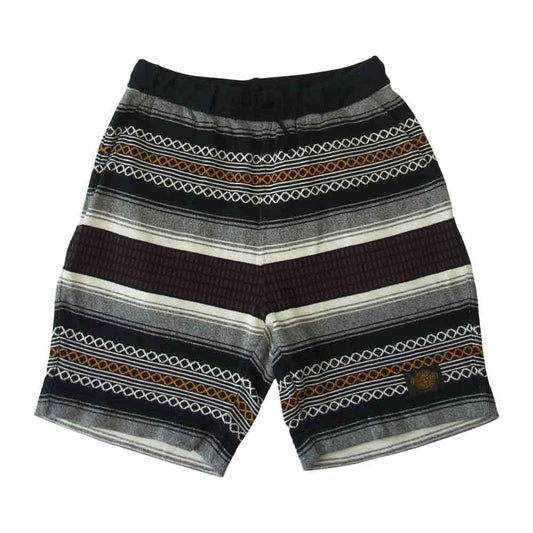 ウエストライド ラグ柄 ショート パンツ ブラック系 32【美品】【中古】
