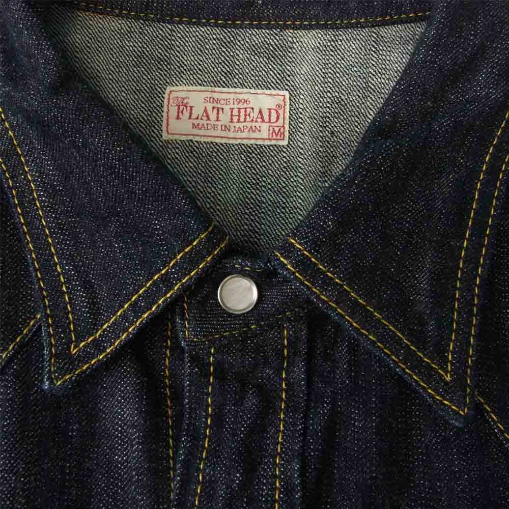 THE FLAT HEAD ザフラットヘッド F-DS003 デニム ウエスタン シャツ インディゴブルー系 M【極上美品】【中古】