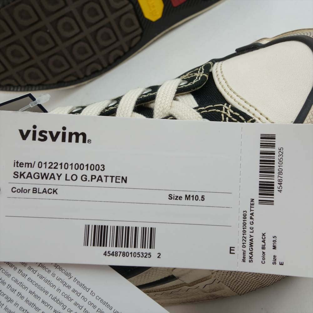 VISVIM ビズビム 22SS 0122101001003 22SS SKAGWAY LO G.PATTEN ローカット ブラック系 US 10.5【新古品】【未使用】【中古】