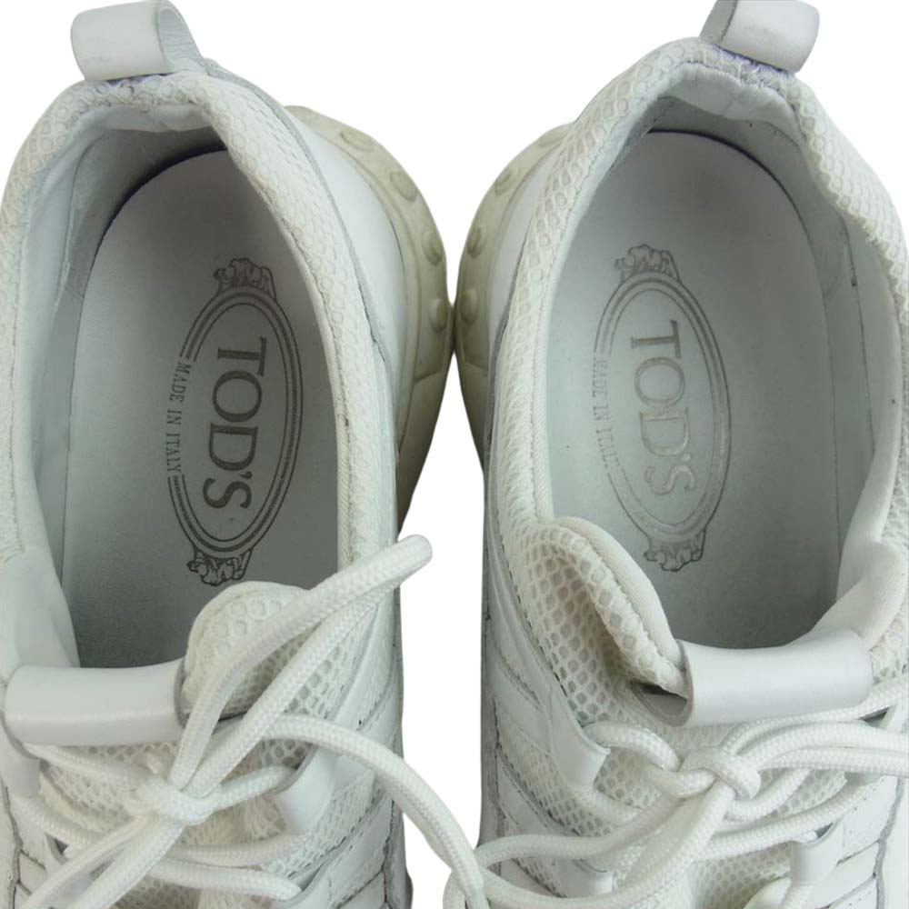 TOD’S トッズ NO CODE 01 レザー ナイロン スニーカー ホワイト ホワイト系 8【中古】
