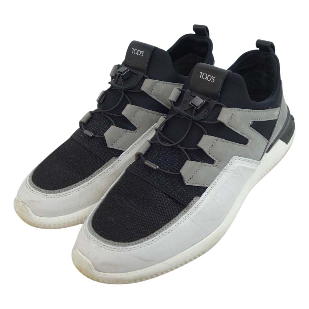 TOD’S トッズ NO CODE レザー ヌバック スニーカー ブラック×グレー ブラック系 8【中古】
