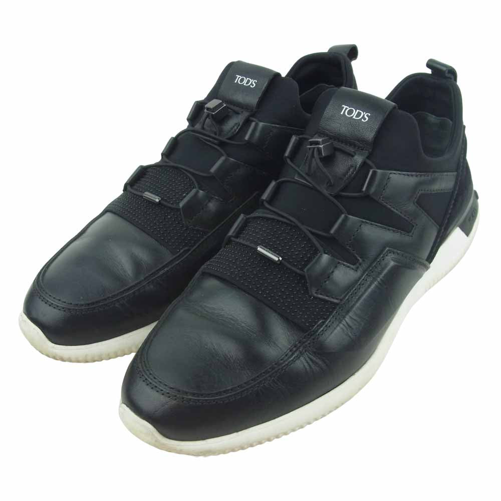 TOD’S トッズ NO CODE レザー スエード スニーカー イタリア製 ブラック系 8【中古】