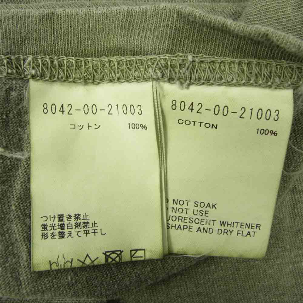 Nigel Cabourn ナイジェルケーボン BASIC HENLEY ヘンリーネック Tシャツ ホワイト カーキ系 52【中古】