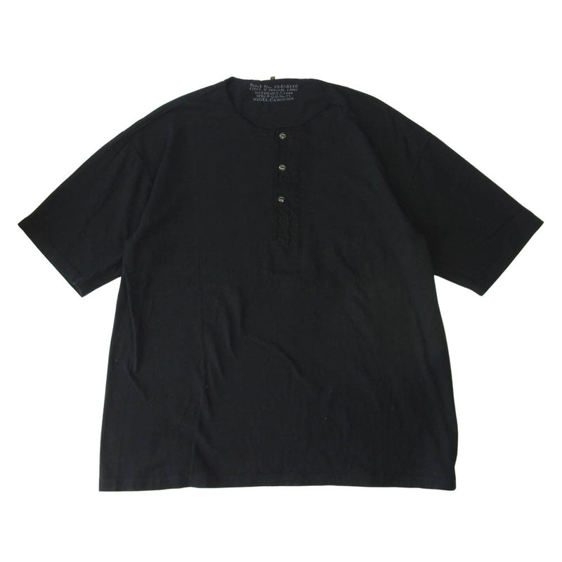 Nigel Cabourn ナイジェルケーボン BASIC HENLEY ヘンリーネック Tシャツ ブラック ブラック系 54【中古】