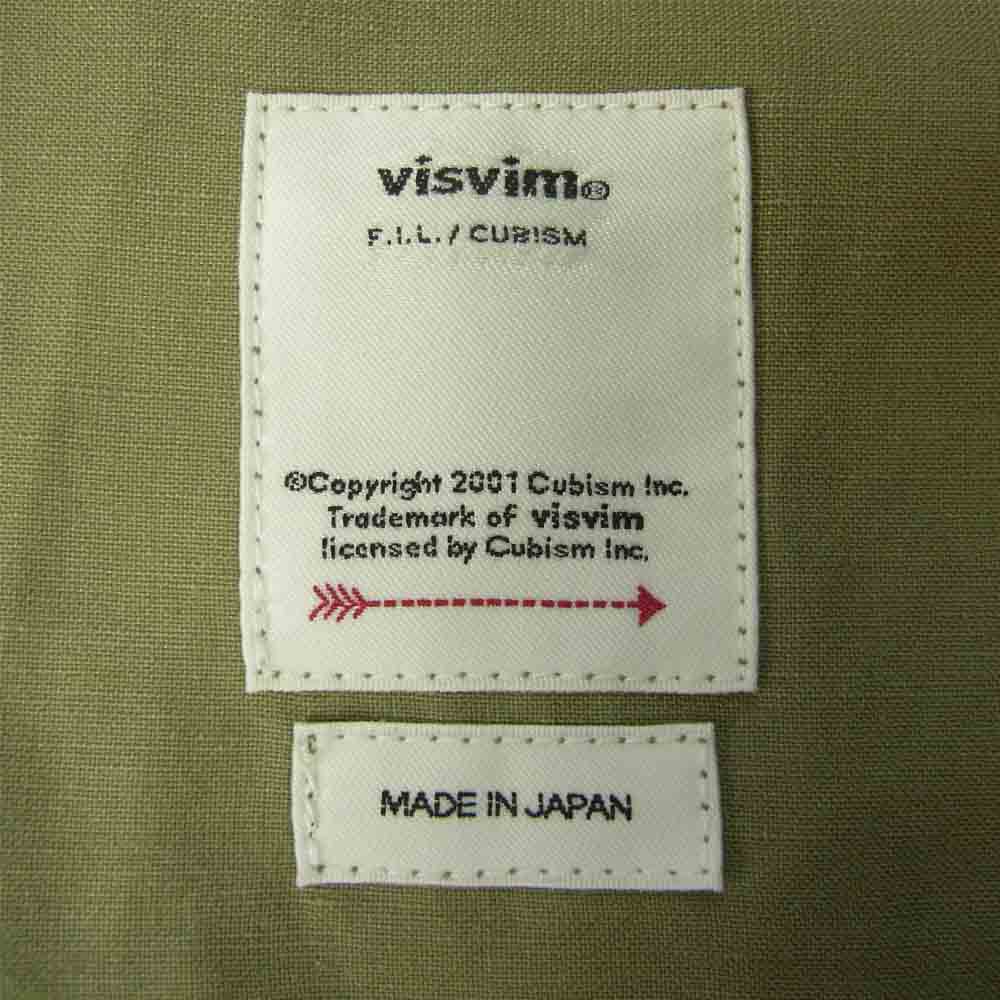VISVIM ビズビム 21AW 0121205011014 CORNET SHIRT S/S 開襟 シャツ カーキ系 4【中古】