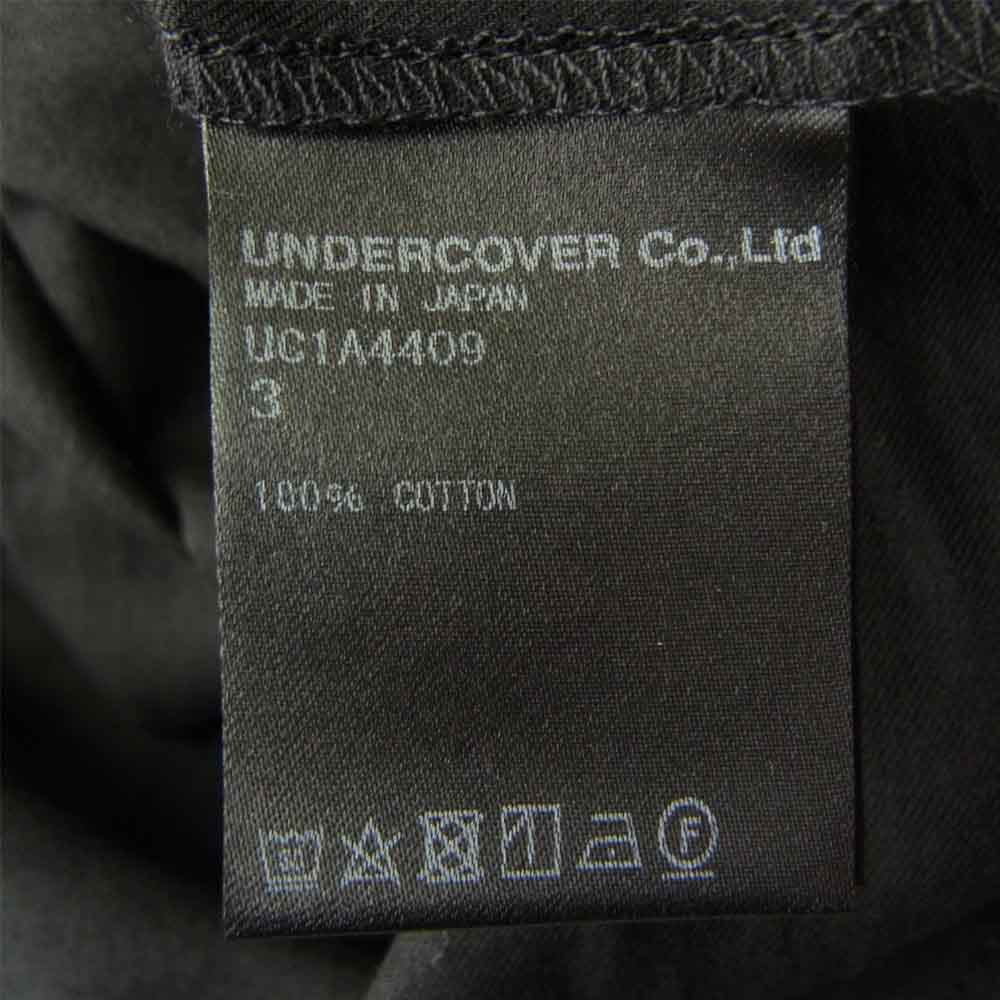 UNDERCOVER アンダーカバー 21SS UC1A4409 Half zip shirt  Cビエラファスナー ハーフジップ プルオーバー ノーカラー シャツ  ブラック系 3【中古】