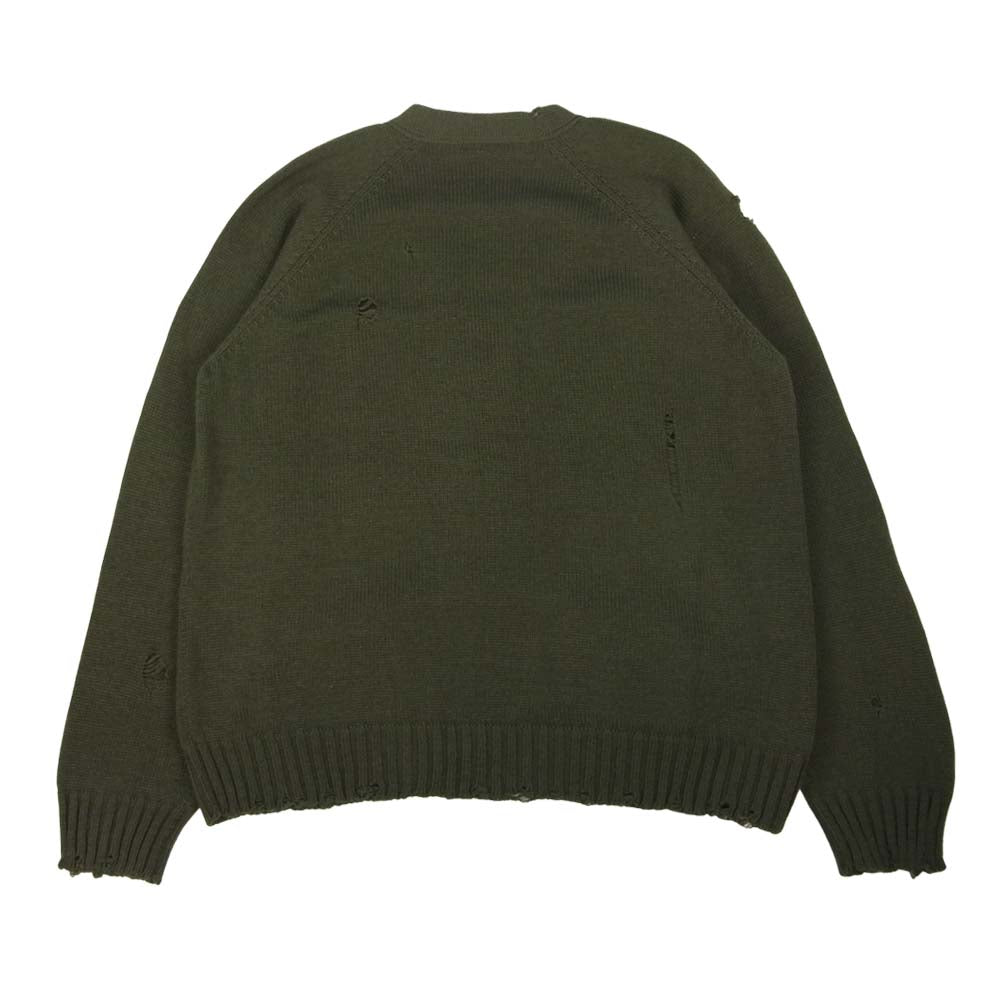 UNDERCOVER アンダーカバー 21SS UC1A4906 Ripped Cardigan ダメージ加工 カーディガン カーキ系 5【中古】