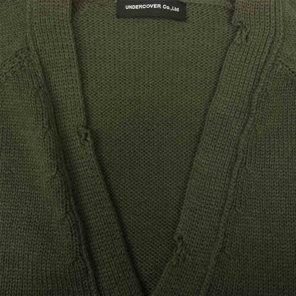 UNDERCOVER アンダーカバー 21SS UC1A4906 Ripped Cardigan ダメージ加工 カーディガン カーキ系 5【中古】
