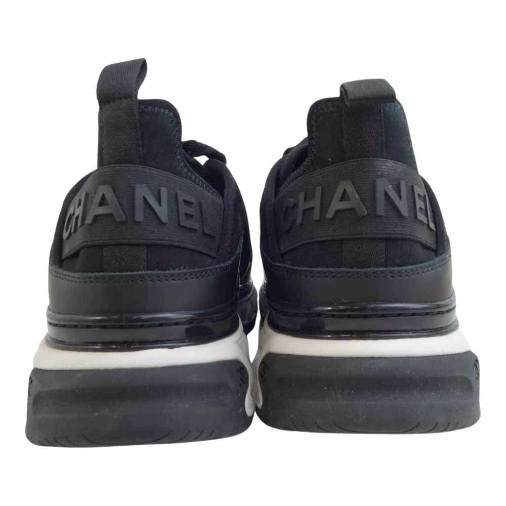 CHANEL シャネル G35618 レースアップ ローカット スニーカー ブラック系 43【中古】