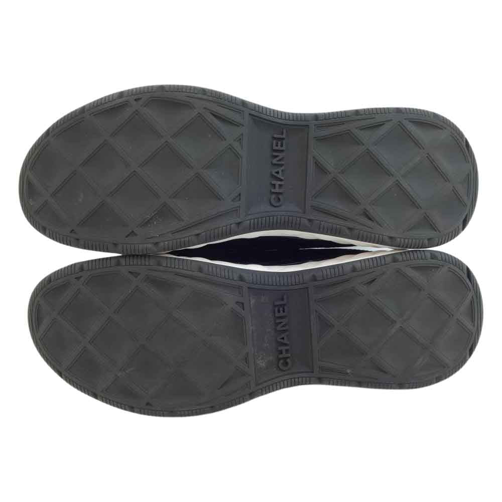CHANEL シャネル G35618 レースアップ ローカット スニーカー ブラック系 43【中古】