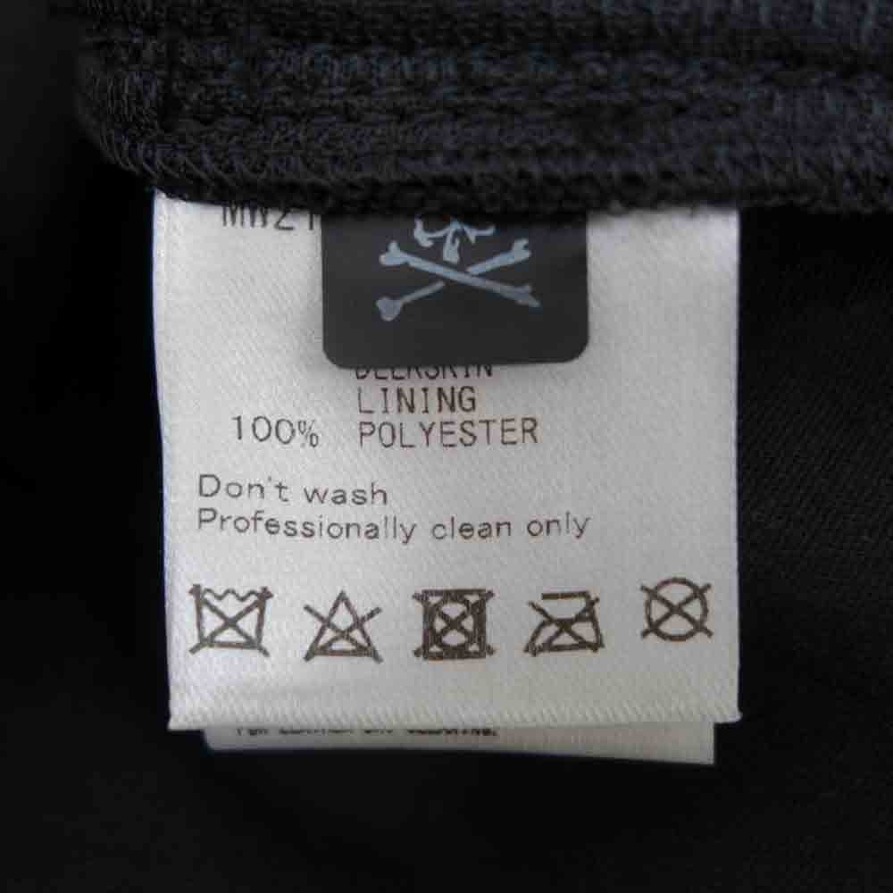 マスターマインド ワールド MW21S06-BL014-700 MASTERMIND WORLD LEATHER SHIRT ディアスキン レザー シャツ ブラック系 M【中古】