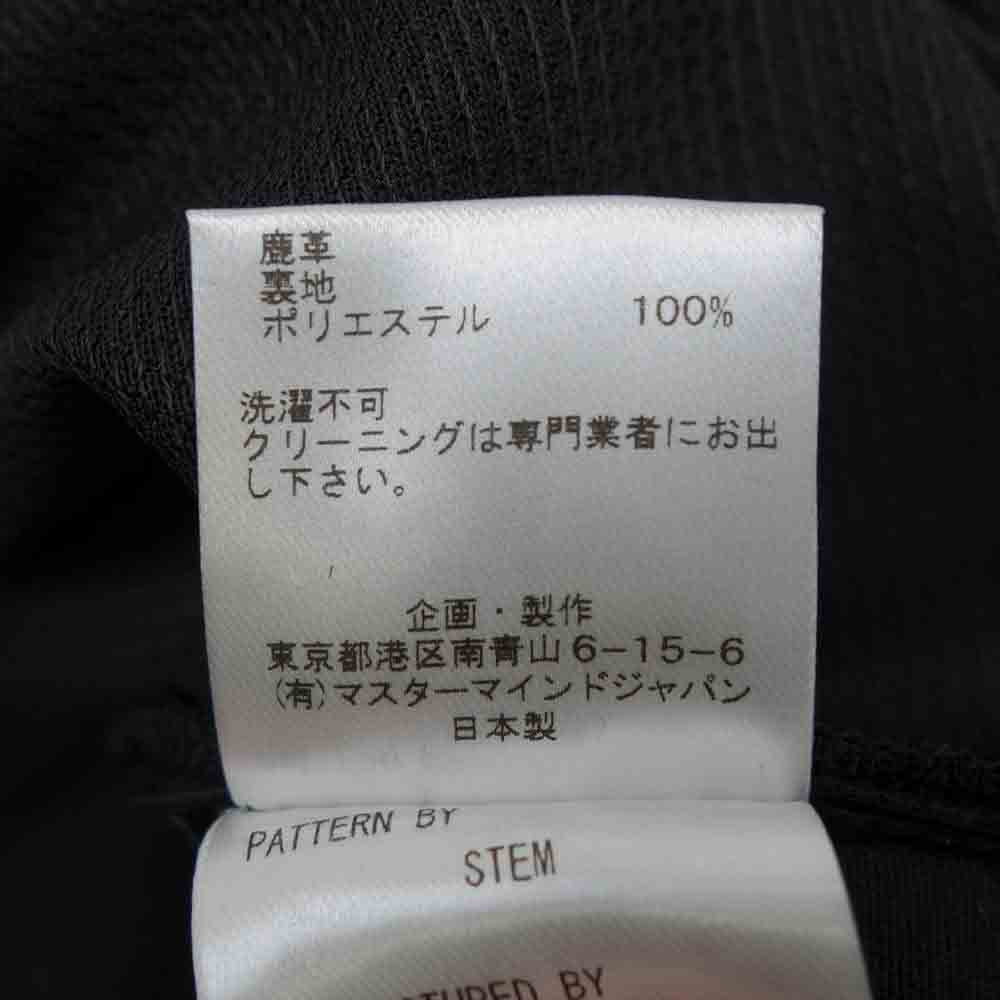 マスターマインド ワールド MW21S06-BL014-700 MASTERMIND WORLD LEATHER SHIRT ディアスキン レザー シャツ ブラック系 M【中古】