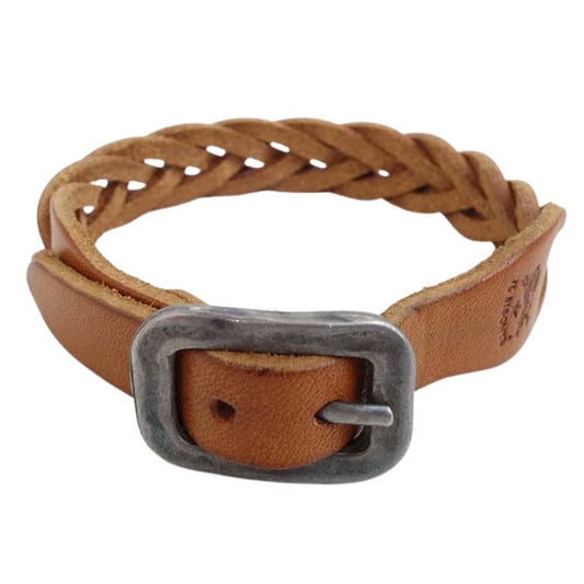 IL BISONTE イルビゾンテ レザー 編み込み ブレスレット ブラウン系【中古】