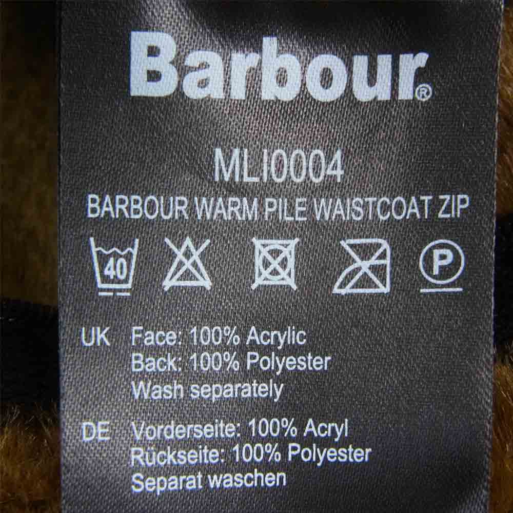 Barbour バブアー MLI0004BR31 WARM PILE WAISTCOAT ZIP-IN LINER 裏ファー ジップ ライナー ベスト カーキブラウン系 34【中古】