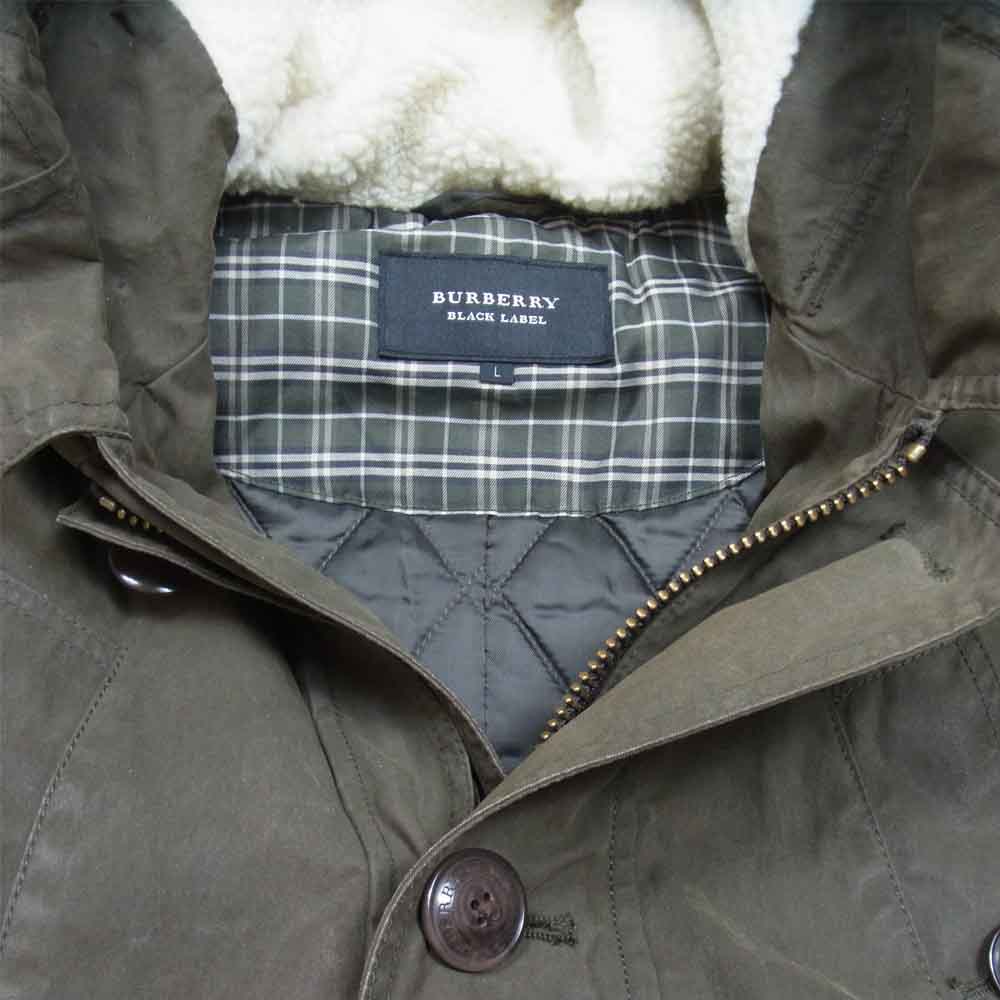 BURBERRY バーバリー D1F28-428-78 BLACK LABEL ブラックレーベル 中綿キルティング ベルテッド ミリタリーコート カーキ系 L【中古】