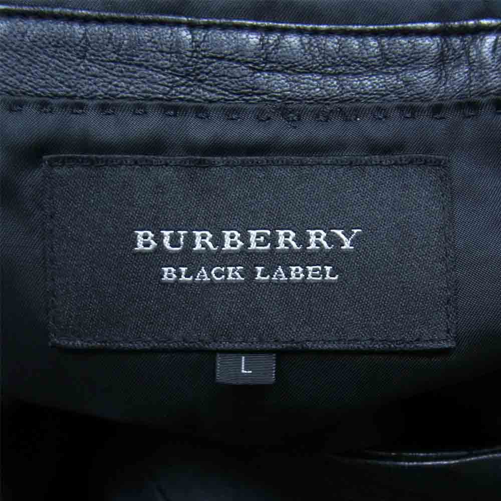 BURBERRY バーバリー D1E72-415-09 BLACK LABEL ブラックレーベル シープレザー 2B テーラード ジャケット ブラック系 L【中古】