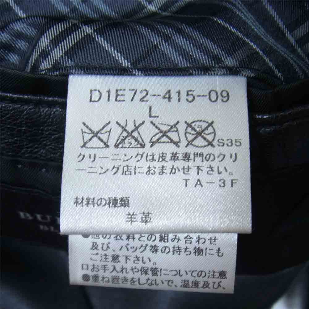BURBERRY バーバリー D1E72-415-09 BLACK LABEL ブラックレーベル シープレザー 2B テーラード ジャケット ブラック系 L【中古】