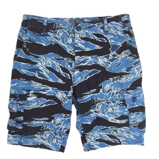 Buzz Rickson's バズリクソンズ ブルータイガーカモ カーゴ ショート ハーフ パンツ ブルー系 M【中古】