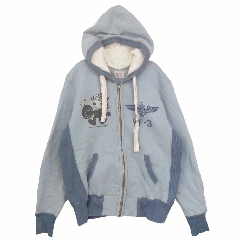 TOY'S McCOY トイズマッコイ MCHILL マックヒル フェリックス プリント ジップ パーカー ライトブルー系 38【中古】