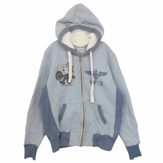 TOY'S McCOY トイズマッコイ MCHILL マックヒル フェリックス プリント ジップ パーカー ライトブルー系 38【中古】