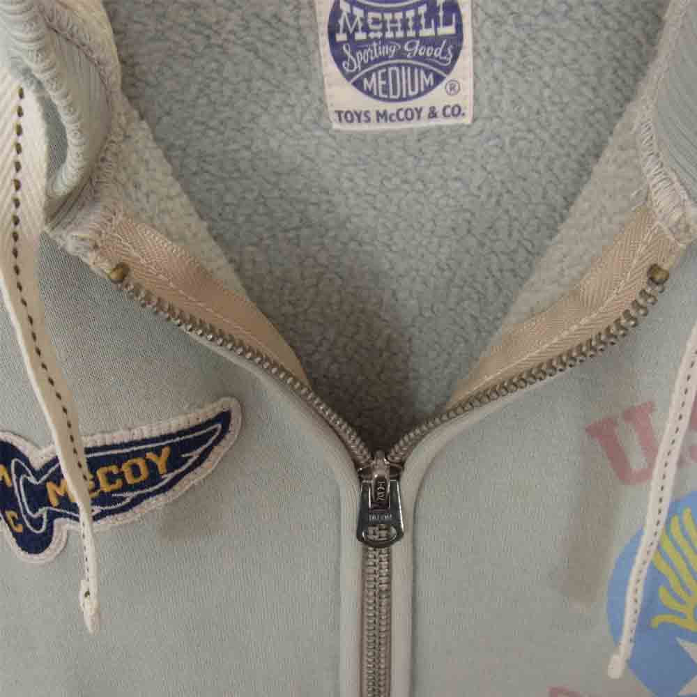 TOY'S McCOY トイズマッコイ MCHILL マックヒル U.S.ARMY AIR FORCE プリント ジップ パーカー ライトブルー系 M【中古】