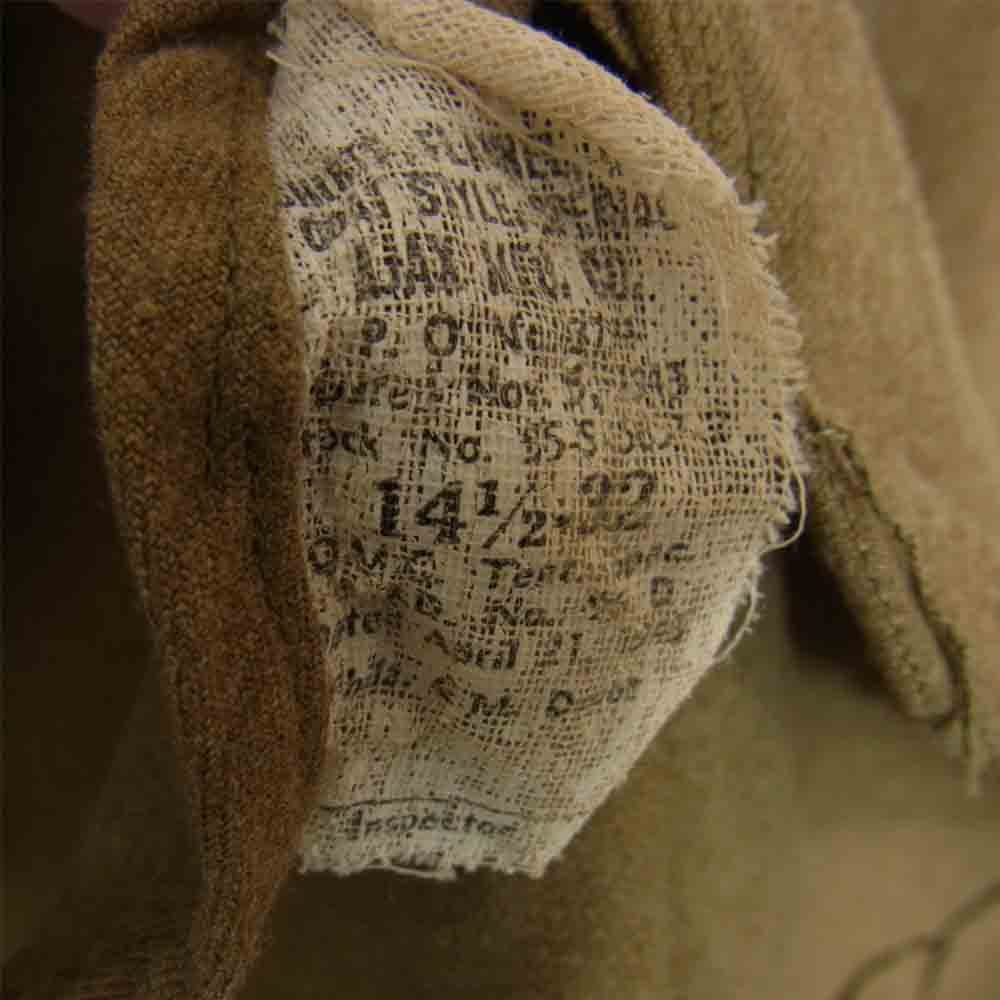 アメリカ軍 ガスフラップ付 ウール マスタード シャツ ベージュ系 14 1/2～32【中古】