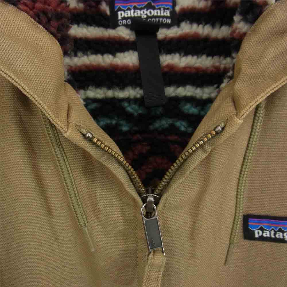 patagonia パタゴニア 16AW 27163 Lined Canvas Hoody 裏ボア ラインド キャンバス フーディー ジャケット ベージュ系 M【中古】