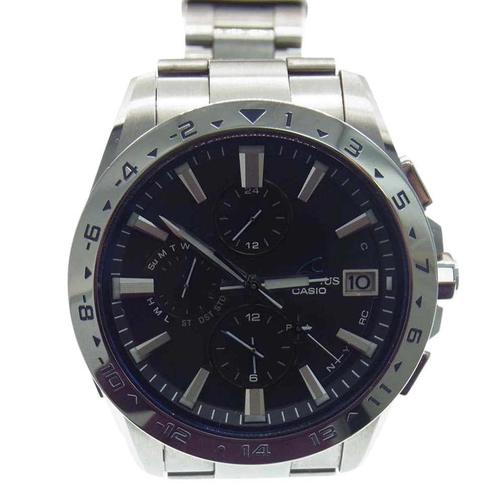 CASIO OCEANUS カシオ オシアナス OCW-T3000 クラシックライン Bluetooth搭載 電波ソーラー 腕時計 シルバー系 ブルー系【中古】
