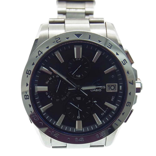 CASIO OCEANUS カシオ オシアナス OCW-T3000 クラシックライン Bluetooth搭載 電波ソーラー 腕時計 シルバー系 ブルー系【中古】