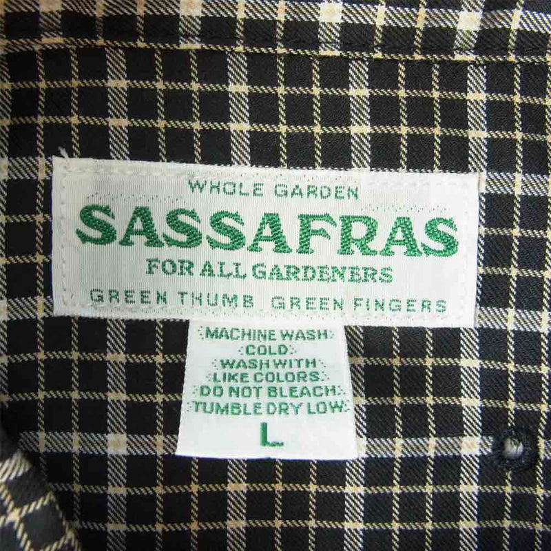 SASAFRAS ササフラス SF-211827 Green Thumb Shirt Graph Check グリーンサム チェック シャツ ブラック系 L【新古品】【未使用】【中古】