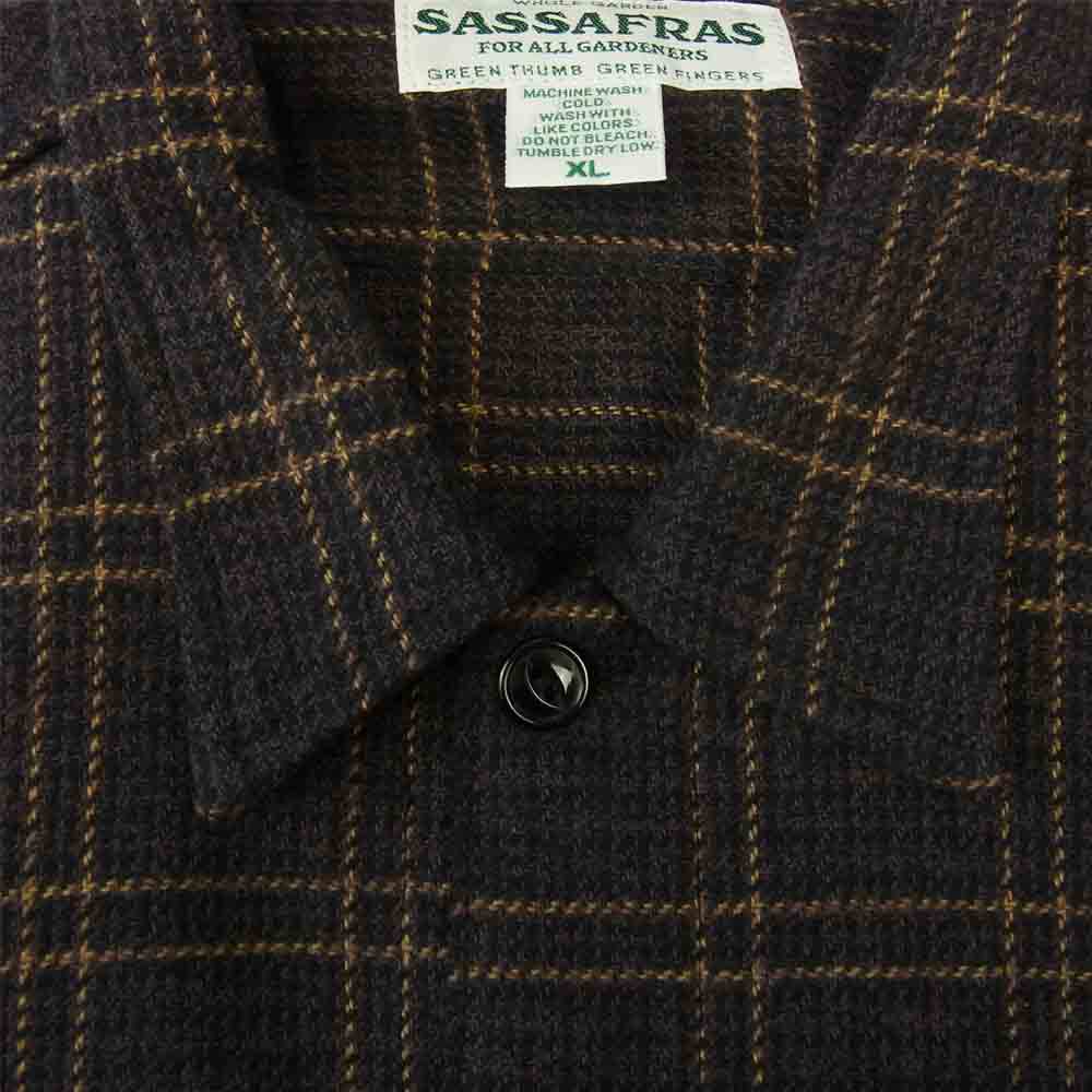 SASAFRAS ササフラス SF-211856 Diggin Half Cotton Tweed ディッギン ハーフ コットンツイード チェック シャツ ブラック系 XL【新古品】【未使用】【中古】
