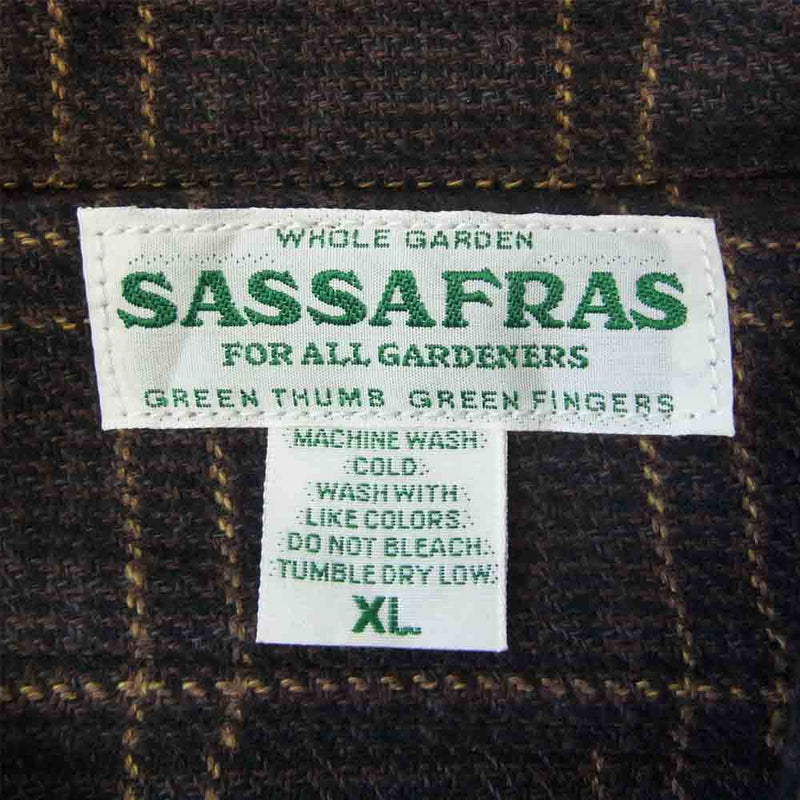 SASAFRAS ササフラス SF-211856 Diggin Half Cotton Tweed ディッギン ハーフ コットンツイード チェック シャツ ブラック系 XL【新古品】【未使用】【中古】