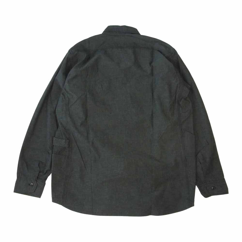 SASAFRAS ササフラス SF-211826 Gardener Shirt  6oz Chambray ガーデナー チンストラップ シャンブレー 長袖 シャツ ブラック系 XL【新古品】【未使用】【中古】