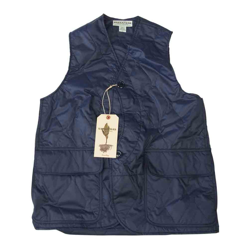 SASAFRAS ササフラス SF-211851 Garden Tough Vest Polyester Quilting ガーデン タフ キルティング ベスト ネイビー ネイビー系 L【新古品】【未使用】【中古】