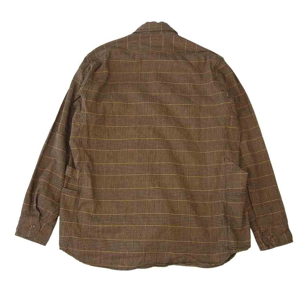 SASAFRAS ササフラス SF-211858 Gardener Shirt  L/C CHECK ガーデナー チンストラップ チェック 長袖 シャツ ブラウン系 L【新古品】【未使用】【中古】