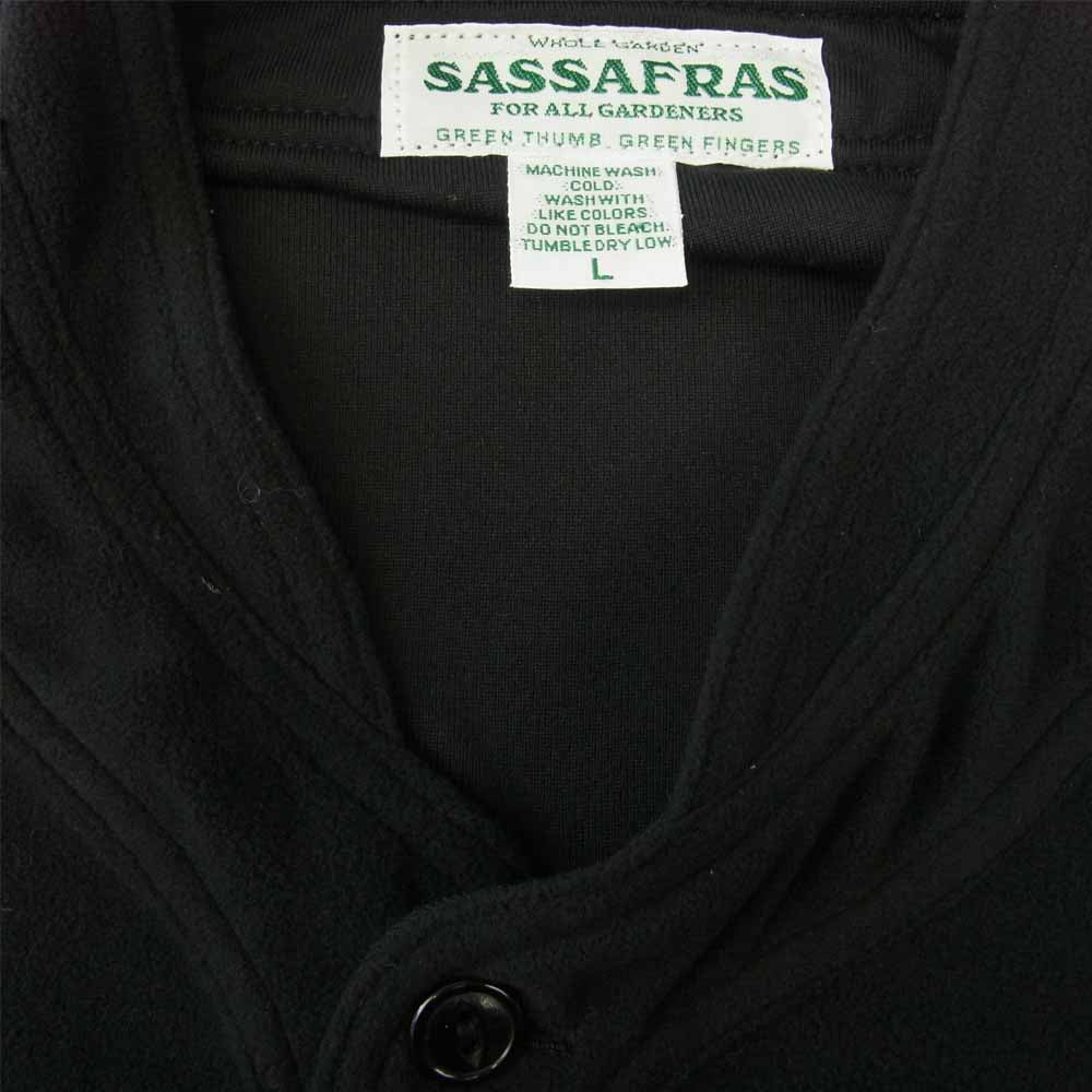 SASAFRAS ササフラス SF-211857 Vase Wall Gardener Half Fleece ベース ウォール ガーデナー ハーフ フリース カーディガン ブラック系 L【新古品】【未使用】【中古】
