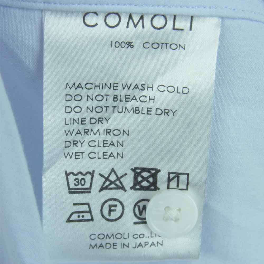 COMOLI コモリ N03-02002 コモリシャツ SAX サックス 長袖 シャツ コットン 日本製 ライトブルー系 1【中古】