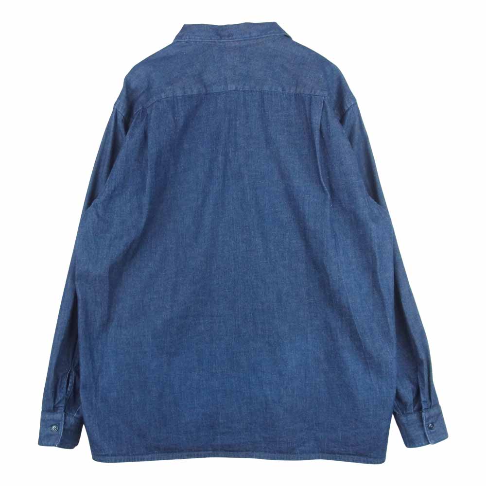 COMOLI コモリ J03-02008 17SS WISM別注 デニム オープンカラー 長袖 シャツ 日本製 インディゴブルー系 1【中古】