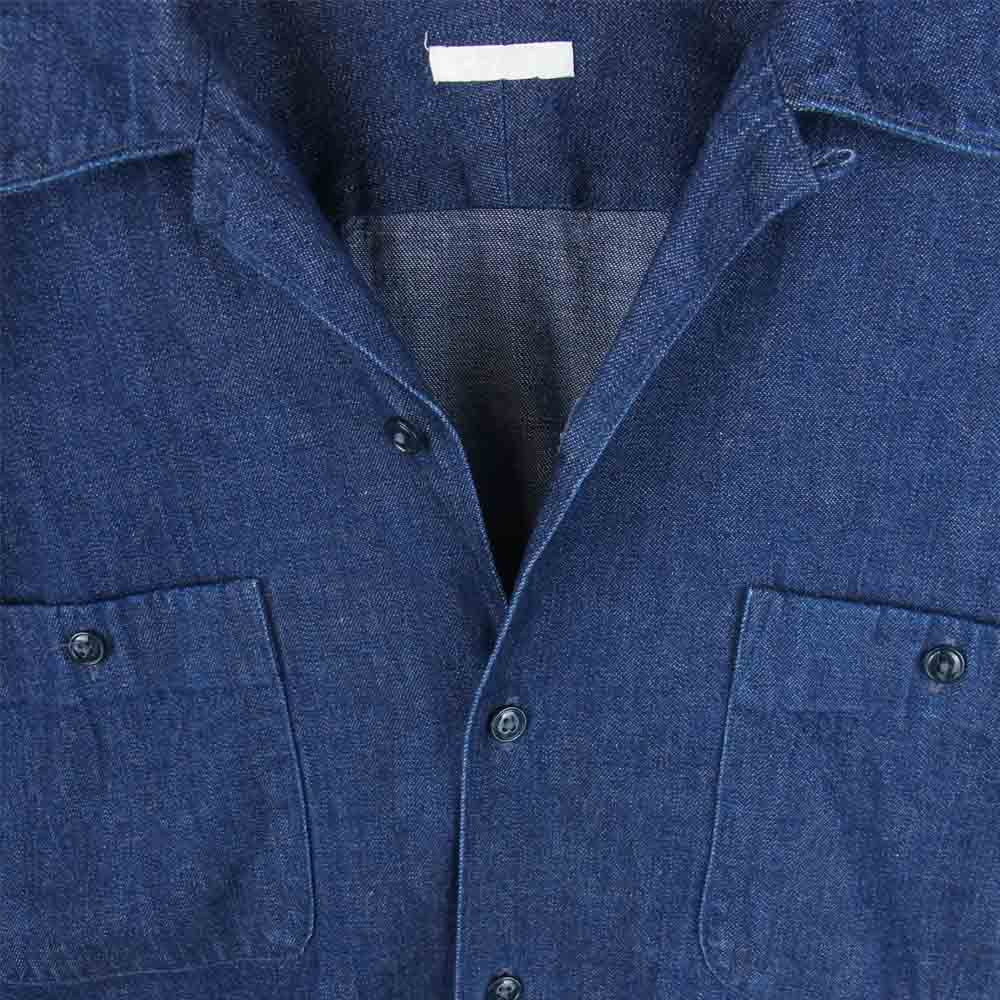COMOLI コモリ J03-02008 17SS WISM別注 デニム オープンカラー 長袖 シャツ 日本製 インディゴブルー系 1【中古】